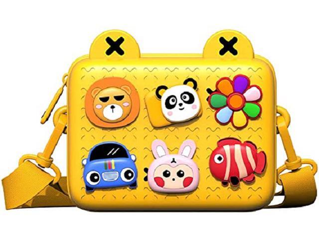 Kids Crossbody Bag Girls Camera Purse DIY Cartoon Animal Buckles Shoulder Bag EVA Casual Toddler Purse