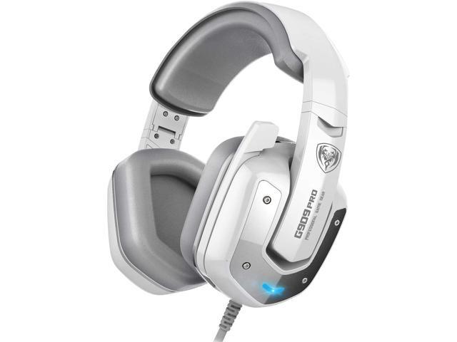 SOMIC G909PRO 71 Virtual Surround Sound USB Gaming Headset Over Ear Bass Headphone for PS4 PC with Mic Volume Control LED(Black)