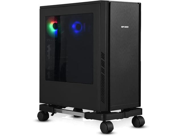 NeweggBusiness Computer Tower Stand Adjustable Mobile CPU Stand with Rolling Caster Wheels Premium PC Tower Stand Holder for Floor Carpet Gaming PC Case