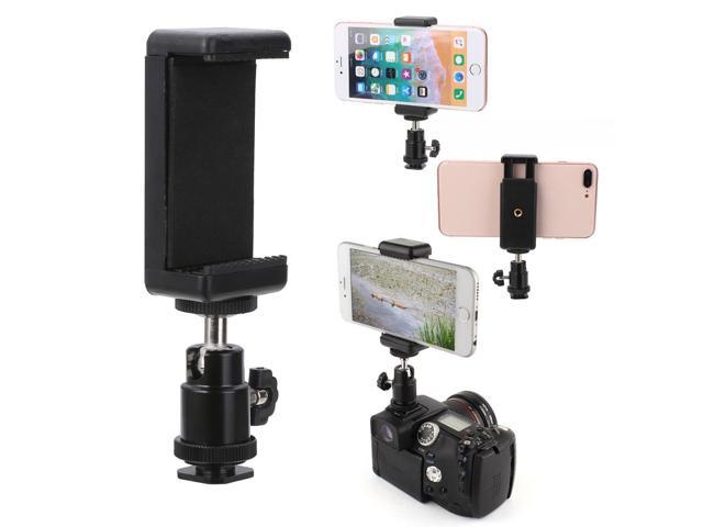 Onsale 1pc Ball Head Phone Holders Black Mini Multifunction Ball Head Hot Shoe Adapter Mount+Phone Clip Holder For Camera