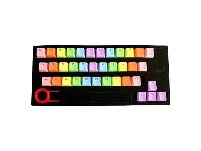 37 Keys PBT Keycaps Double-Shot Backlit Keycaps Set for Cross Shaft Keyboard(Rainbow Gradient)
