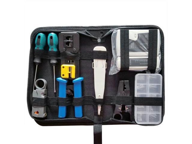 RJ45 Network Tester Tool Kit LAN Cable Wire Cutter Crimper Crimping Pliers Maintenance Tool Set Bag