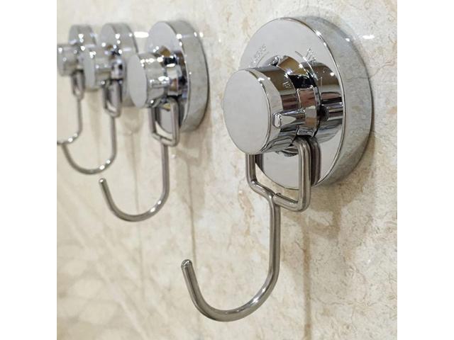 Stainless Steel Removable Vacuum Suction Cup Sucker Shower Towel Hanger Bathroom Kitchen Wall Door Single Double Three Hooks