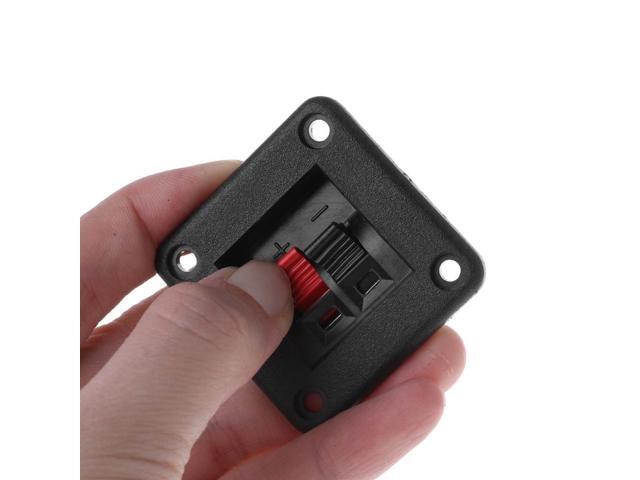 10PCS Speaker Terminal Plate 2 Position 2 Terminals Spring Clip Black Red Double Input Jack Audio Speaker