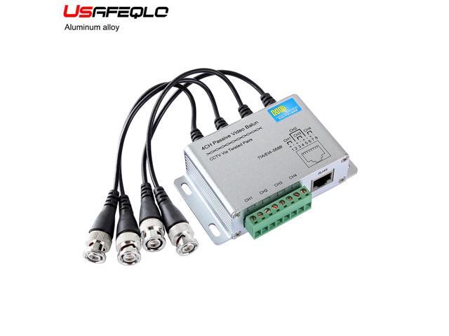 UTP 4Ch Passive Video Balun 4 Channel CAT5 CCTV BNC Video Balun Support 1080P/720P AHD HDCVI HDTVI Camera Aluminum alloy