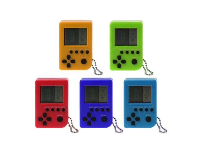 Tetris Mini Handheld Child Video Game Console Capsule Toy Built-in 26 Games Use for Key Chain Ring Gift Random Color