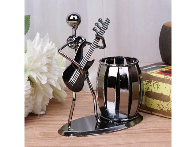 Creative Metal Music Player Musician Pen Pencil Holder Desktop Storage Organizer Brush Pot Ornament Gifts