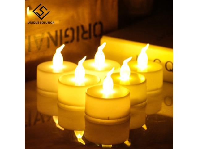 6PCS Flameless Led Tealight Candles Battery Operated Warm White Flameless Pillar Candle Bluk for Romantic Decorations