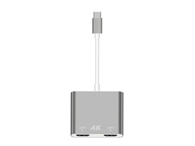 AV Game Converter Type-c HD 4K 60Hz Presentation Display Meeting USB C To Dual Adapter 2 In 1 Multiple Modes For Mac OS