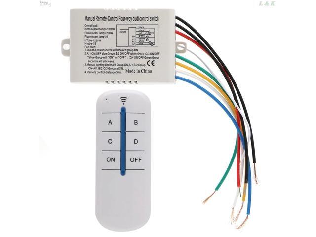 4 Channel Wireless ON/OFF Lamp Remote Control Switch Receiver Transmitter New