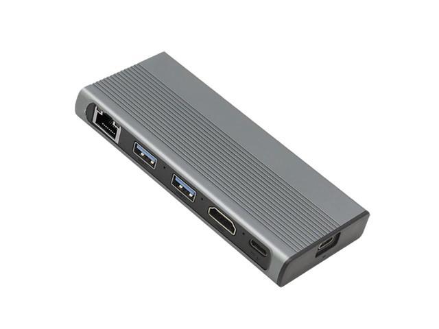 USB C Hub M2 SSD Enclosure HDMI-Compatible+USB31+RJ45+PD Type-C Docking Station for M2 NVME NGFF SSD for