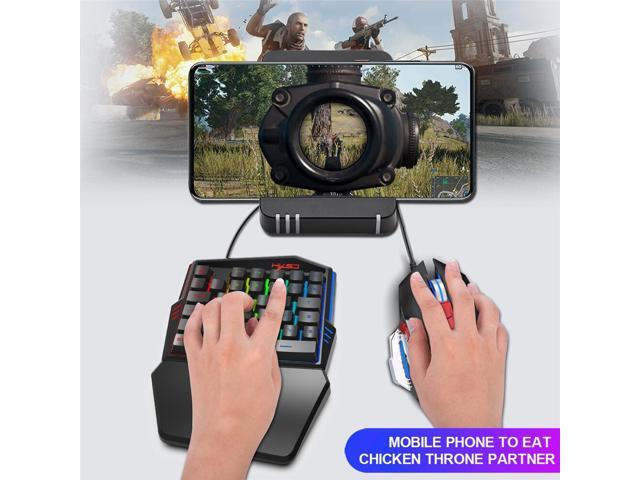 Keyboard and Mouse Converter Gaming Keyboard Set with LED Color Backlight for Android Mobile Game