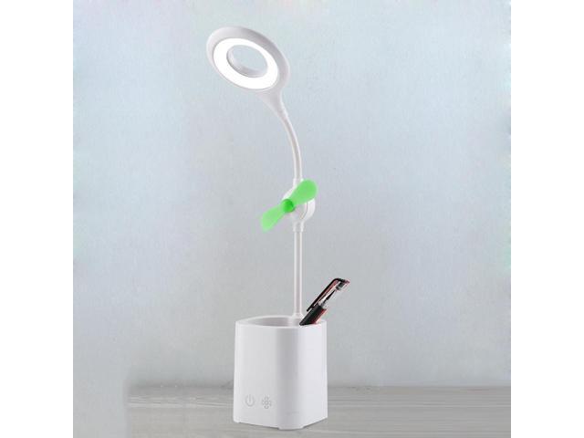 WS-8010 LED Fan Desk Lamp Bedside Desk USB Folding Desk Lamp Colour: Pen Holder Green Fan Blade