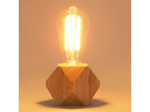 Solid Wood Decoration LED Night Light Modern Minimalist Warm Bedroom Bedside Lamp Small Table Lamp without LED Bulbs EU Plug