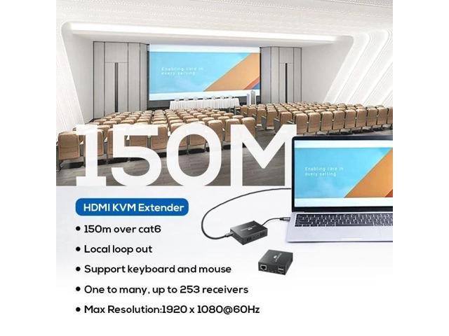150M HDMI IP Extender By Network Switch RJ45 Ethernet Cat6 Cable 1 TX To  253 RX