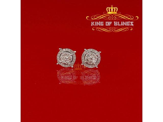 UPC 664213003571 product image for 10K Yellow Gold Finish Real Diamond 0.35 CT Round Silver Earring | upcitemdb.com