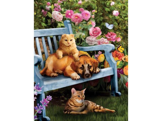 Garden Hangout 500 pc Oversized Pieces Jigsaw Puzzle by SUNSOUT INC