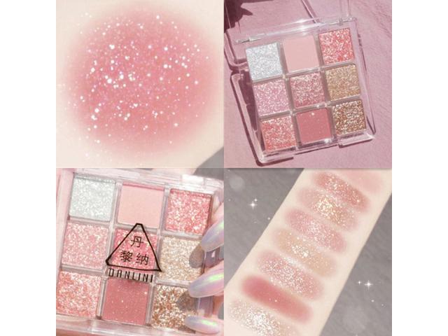 Hot Transparent Nine-color Acrylic Eyeshadow Palette Pearlescent Matte Earth Color Nine Square Grid Eyeshadow Eyes Makeup