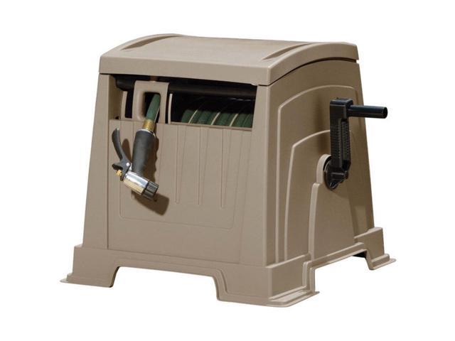 Suncast Slide Trak 165 ft Free Standing Hideaway Beige Hose Cart with Hose Guide - Case Of: 1;
