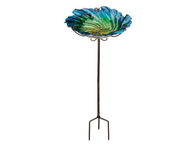 Regal Art & Gift Glass/Metal 25 in Bird Bath with Stake - Case Of: 6;