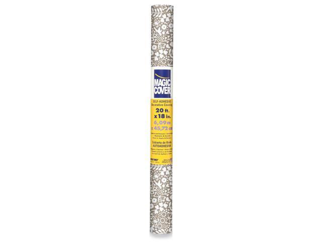 Magic Cover 20 ft L x 18 in W Brown/White Petite Garland Portobello Self-Adhesive Shelf and Dr - Case Of: 6;