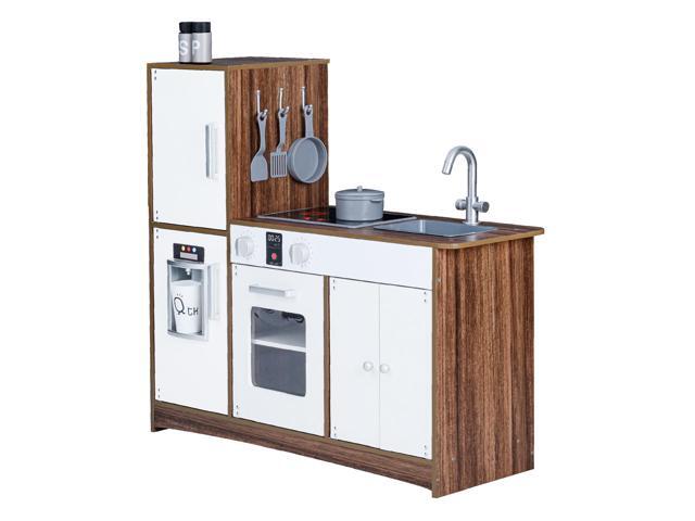 Teamson Kids Little Chef Palm Springs Classic Kids Play Kitchen with 6 Accessories Natural/White