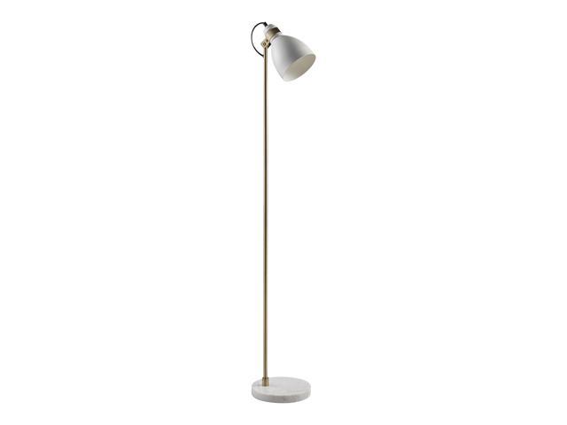 Versanora VN-L00059 Quincy Floor Lamp with White Marble Base Antique Brass