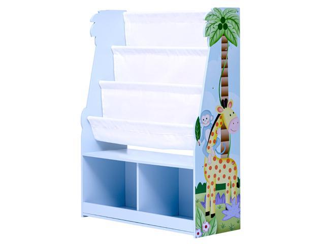 Fantasy Fields Sunny Safari Kids Wooden Display Bookshelf with Storage Drawer Multicolor