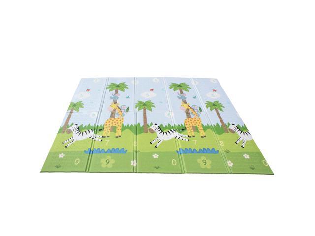 Fantasy Fields - Safari Animal and Garden Insects Baby Crawling Play Mat -Blue/White
