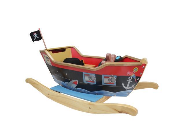 Teamson Kids - Kids Pirate Ship Ride On Toy with Sword Scopr and Hat
