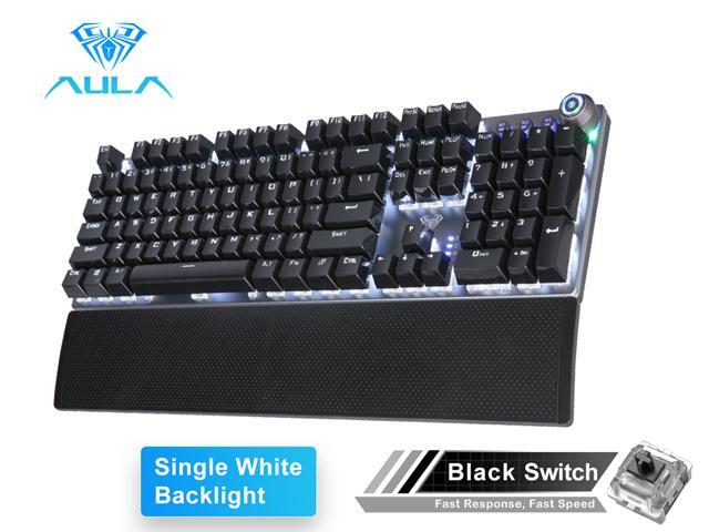 AULA F2058/F2088 Mechanical Gaming Keyboard wrist rest Multimedia Knob Marco Programming metal panel LED Backlit keyboard for Computer Gamer