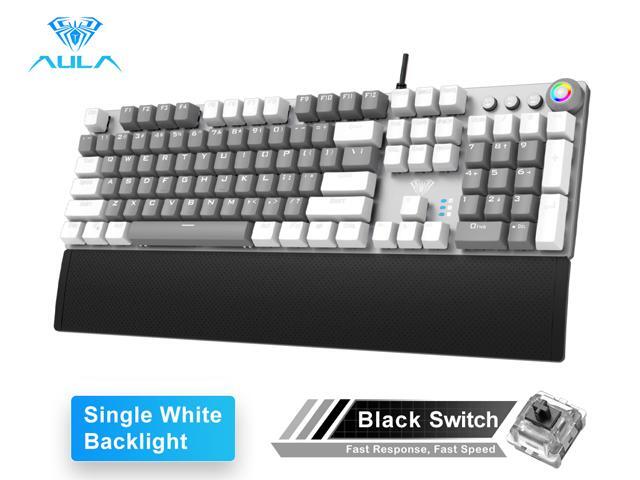 AULA F2058/F2088 Mechanical Gaming Keyboard wrist rest Multimedia Knob Marco Programming metal panel LED Backlit keyboard for Computer Gamer