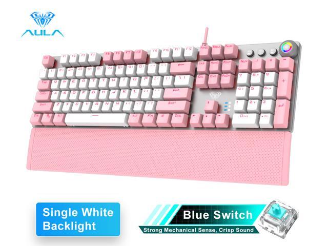 AULA F2058/F2088 Mechanical Gaming Keyboard wrist rest Multimedia Knob Marco Programming metal panel LED Backlit keyboard for Computer Gamer