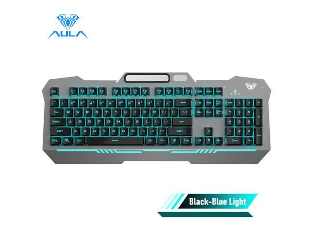 AULA F3010 Wired Gaming Keyboard 26 Keys Anti-ghosting Ergonomic Metal Panel Mix Backlit LED Gamer Keyboard for Desktop Laptop