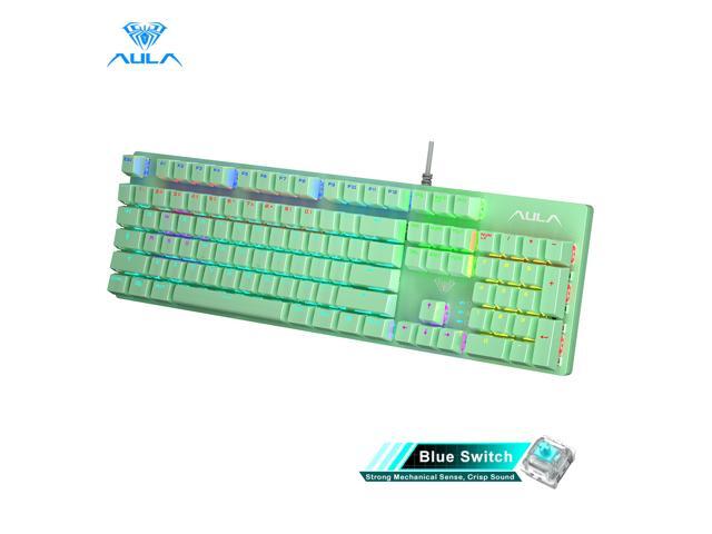 AULA S2022 Mechanical Keyboard Backlight Wired 104 Keys Anti-ghosting Multi-Colorful Gaming keyboard Switch Blue for PC Gamer