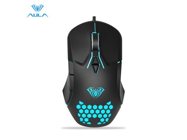 AULA F809 Gaming Mouse USB Wired 7 Button Programming 3200DPI Adjustable Ergonomic Optical Backlit Mouse Gamer for Computer PC