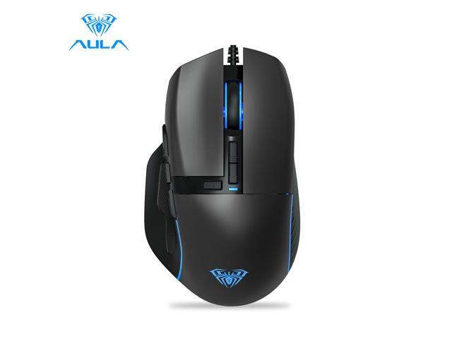 AULA F808 Mouse Gamer Side Wings Macro Programming 10 Buttons 4200 DPI USB Wired Gaming Mouse Backlight for Desktop Laptop PC