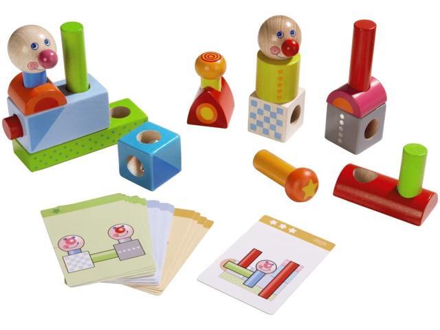 HABA Smart Fellow Wooden Pegging Game with 20 Template Cards for Ages 2-6 and Up (Made in Germany)