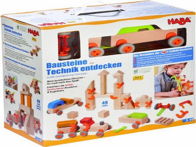 Haba Technics - Large Vehicles Set (49 pcs) Box is shop Worn