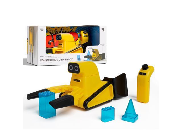 SHARPER IMAGE RC Gripper Bot Customizable Remote Control Building Robot - Use Your Favorite Blocks Scoop Build & Move with Large Stacking