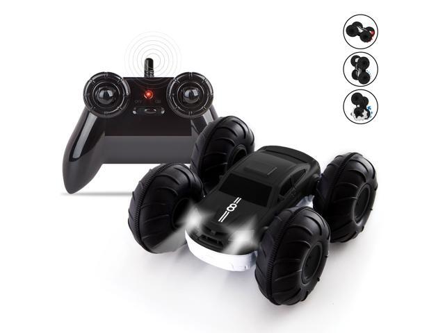 SHARPER IMAGE Remote Control RC Cars Flip Stunt Rally Car Toy for Kids 49 MHz 2-in-1 Reversible Design for Racing Cool Stunts Tricks Led