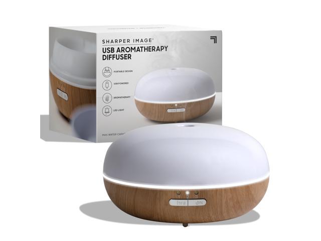 SHARPER IMAGE Essential Oil Aromatherapy Small Mist Diffuser 34 Ounce Capacity Faux Light Wood
