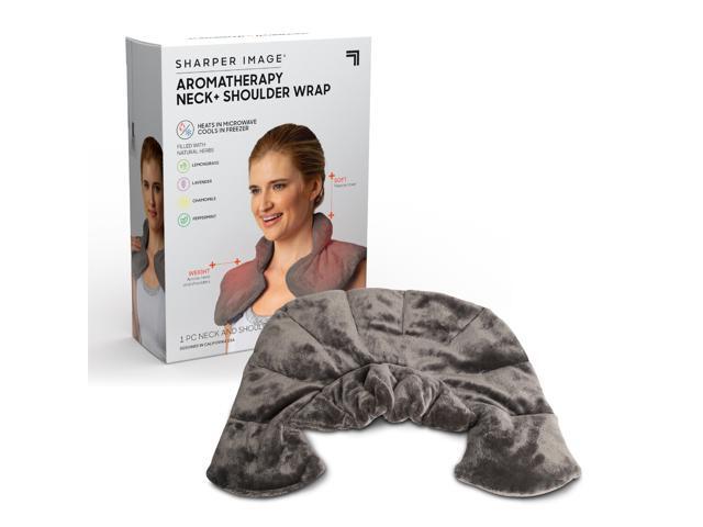 SHARPER IMAGE Warm & Cooling Herbal Aromatherapy Neck & Shoulder Plush Wrap Pad for Soothing Muscle Pain and Tension Relief Therapy 100% Natural