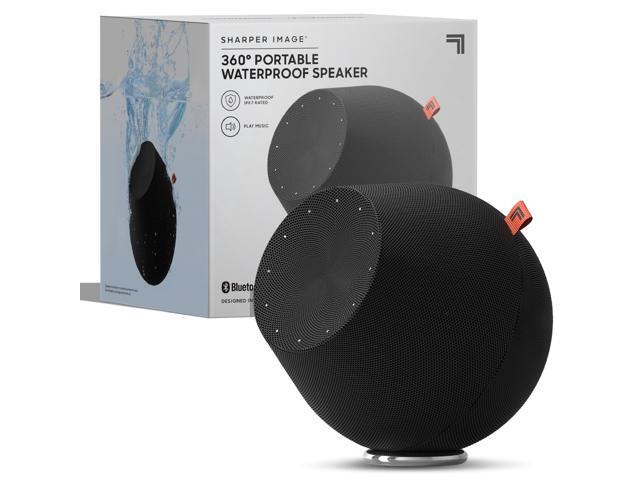 SHARPER IMAGE Portable Waterproof Bluetooth Speaker Play Music with Wireless Connection 360-Degree Sound Rechargeable Battery with up to 15