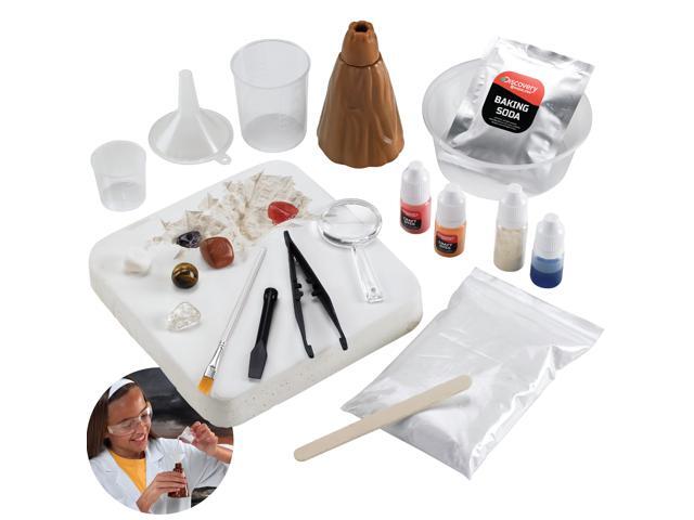 Discovery #MINDBLOWN Ultimate Science Experiment 17 pc Kit Perform 4 Experiments! Make Slime Build a Volcano & Dig for Gems Educational Toy for