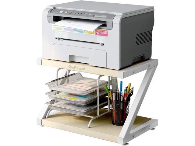 Cheflaud Printer Stand Desktop Stand for Printer Storage Shelf Book Shelf and File Shelf for Home Office