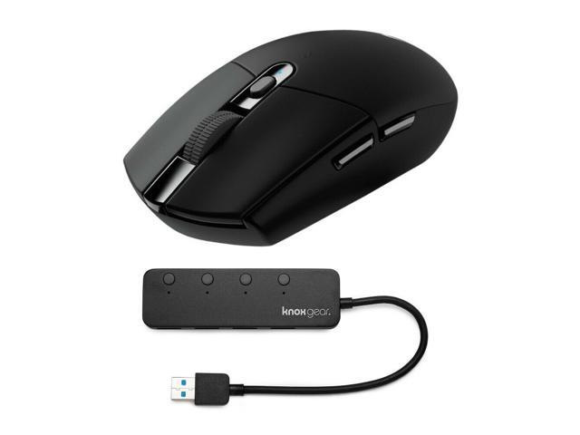 Logitech G305 Lightspeed Wireless Gaming Mouse (Black) With 4 Port Usb 30 Hub