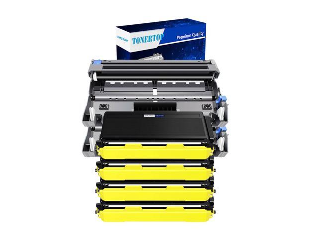 4Pack Tn580 Toner +2Pack Dr520 Drum For Brother Hl-5250Dn Hl-5270Dn Hl-5280Dw
