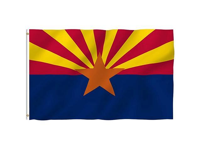 Fly Breeze 3x5 Foot Arizona State Polyester Flag Vivid Color and UV Fade Resistant Canvas Header and Double Stitched Arizona AZ State Flags with