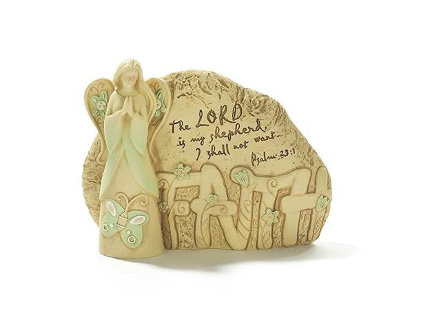 Praying Lord is My Shepherd Psalm 231 Resin Earth Tone 6 x 75 Resin Garden Rock Angel Figurine